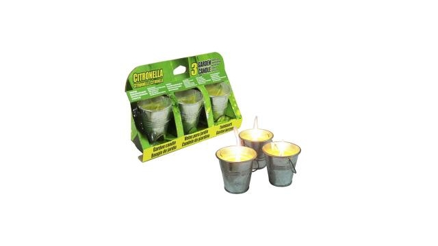 Citronella Kaars in Metalen Emmer 3 Stuks 6.5cm