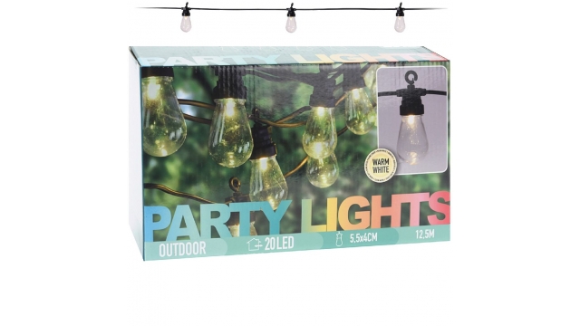 Outdoor Feestverlichting 12.5 m 20 LED-Lampen Warm Wit