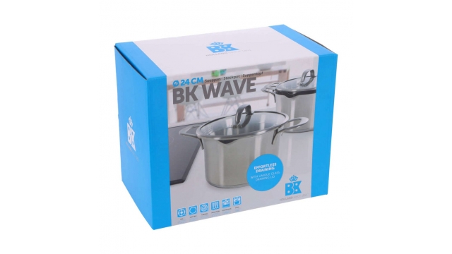 BK Wave Soeppan 24 cm RVS/Glas