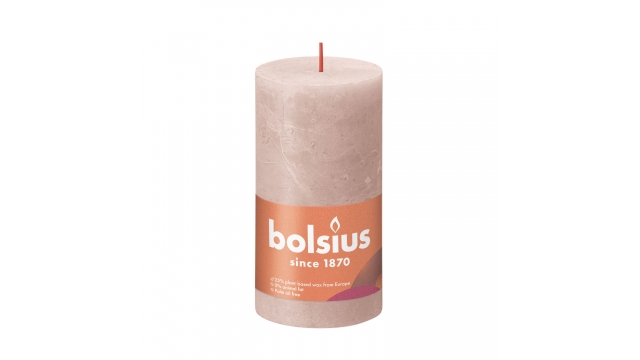 Bolsius Rustieke Stompkaars Misty Roze 13x6,8 cm