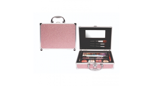 Casuelle Make-Up Koffer Glitter Roze