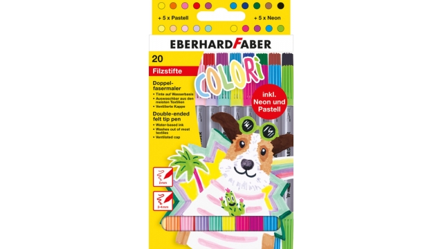 Eberhard Faber EF-550020 Viltstiften Duo 2 En 3-4mmEtui 20 Stuks