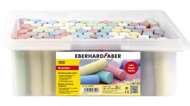 Eberhard Faber EF-526599 Stoepkrijt Glitter 100 Stuks In Bak