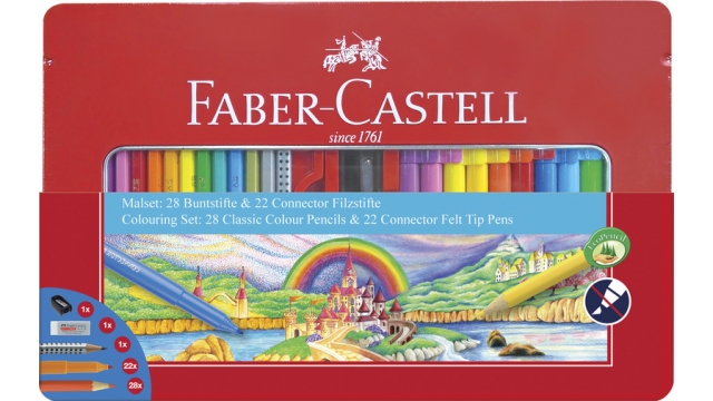 Faber Castell FC-155515 Cadeauset Faber-Castell 53-delig In Metalen Doos