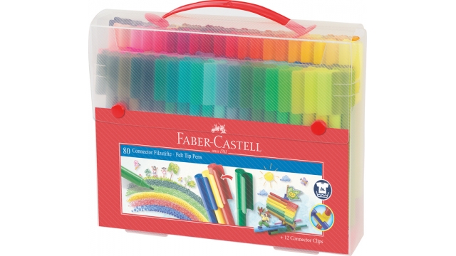 Faber Castell FC-155579 Uitwasbare Connector Stiften Koffer 80 Stuks