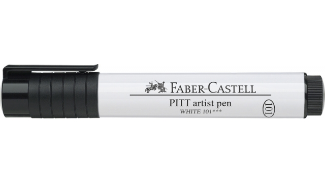 Faber Castell FC-167601 Tekenstift Pitt Artist Pen 101 Wit 2.5mm