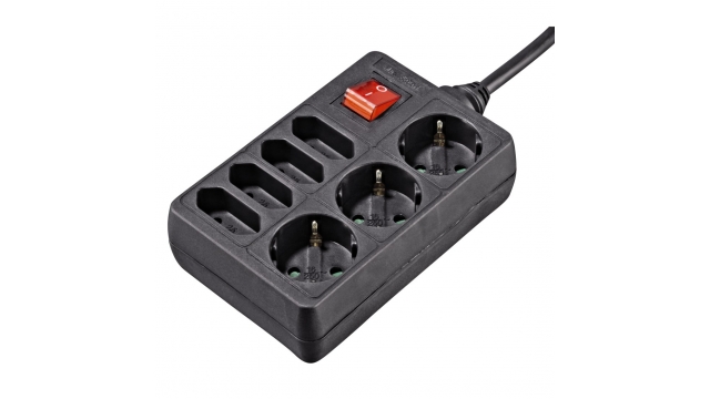 Hama Distribution Panel 7 Sockets With Switch 1.4 M Black