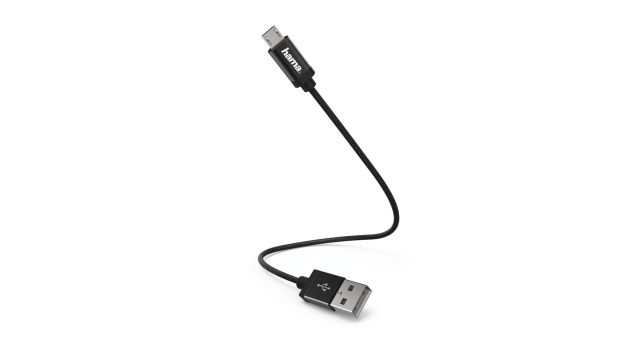 Hama Oplaad-/gegevenskabel Micro-USB 0,2 M Zwart