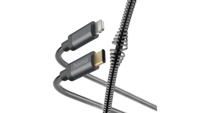 Hama Oplaadkabel Metal USB-C - Lightning 1,5 M Metalen Mantel Antraciet