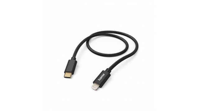 Hama Oplaadkabel Fabric USB-C - Lightning 1,5 M Nylon Zwart