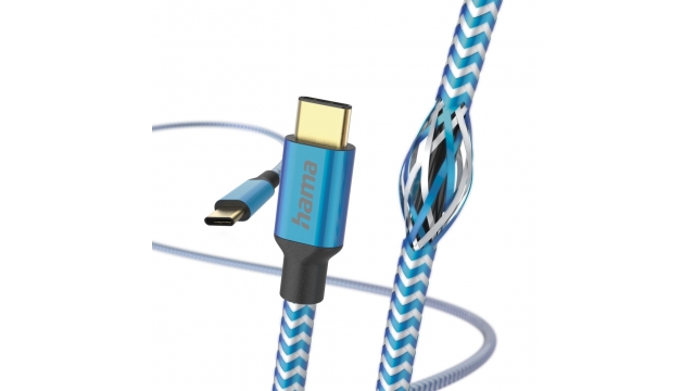 Hama Oplaadkabel Reflective USB-C - USB-C 1,5 M Nylon Blauw
