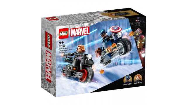 Lego Marvel 76260 Captain America en Black Widow Motoren