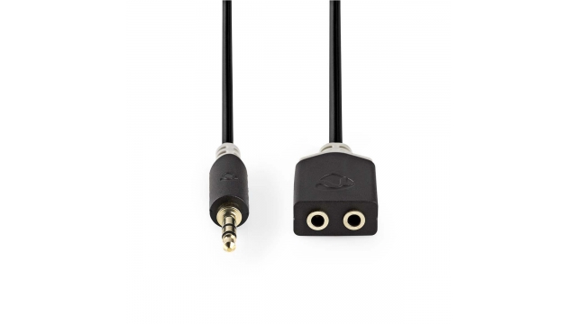 Nedis CABW22100AT02 Stereo Audiokabel 3,5 Mm Male - 2x 3,5 Mm Female 0,2 M Antraciet