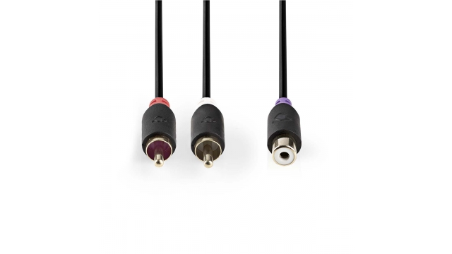 Nedis CABW24020AT02 Subwooferkabel 2x Rca Male - Rca Female 0,2 M Antraciet