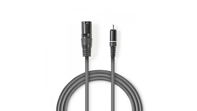 Nedis COTH15205GY15 Xlr-audiokabel Xlr 3-pins Male - Rca Male 1,5 M Grijs