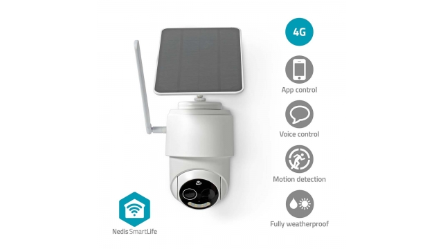 Nedis SIMCBO50WT Smartlife Camera Voor Buiten 4g Full Hd 1080p Kiep En Kantel Ip65 Cloud Opslag (optioneel) / Microsd (niet Inbegrepen) 5 V Dc Met Bewegingssensor Nachtzicht Wit