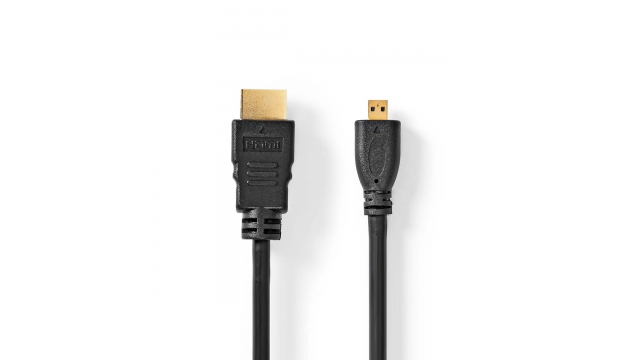 Nedis CVGL34700BK20 High Speed ​​hdmi™-kabel Met Ethernet Hdmi™ Connector Hdmi™ Micro-connector 4k@30hz 10.2 Gbps 2.00 M Rond Pvc Zwart Label