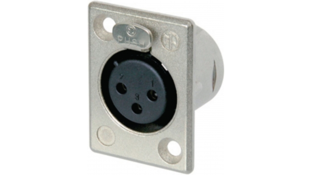 Neutrik NTR-NC3FP-1 Xlr Panel-mount Female Receptacle 3 Panel-mount Female Receptacle P Soldeer Connectie Nickel-plated