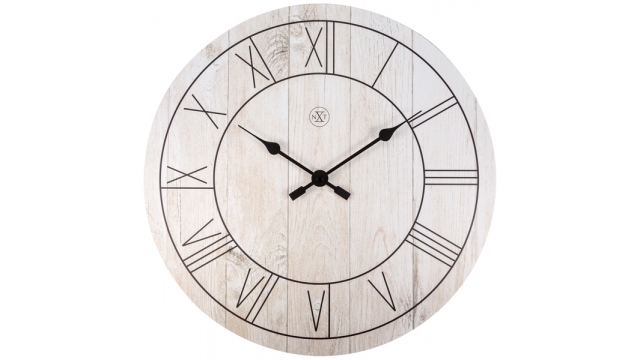 NeXtime NX-7345WI Wandklok NXt Paul Dia 40cm Hout Wit