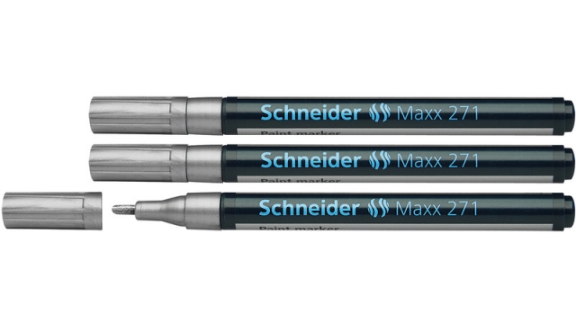 Schneider S-127154-3 Lakmarker Maxx 271 1-2 Mm Zilver Set Van 3