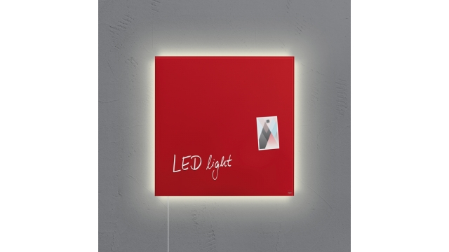 Sigel SI-GL402 Glasmagneetbord Artverum LED Light 480x480x15 Rood