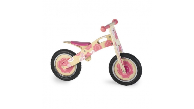 Simply for Kids Houten Loopfiets Pink Flower