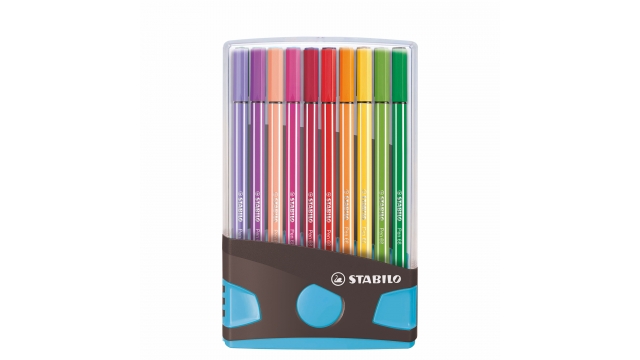 Stabilo Pen 68 in 20 Kleuren Antraciet/Blauw