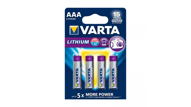 Varta VARTA-6103/4B Lithium Batterij Aaa 4-blisterkaart