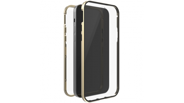 White Diamonds Cover 360° Glass Voor Apple IPhone 13 Mini Goud