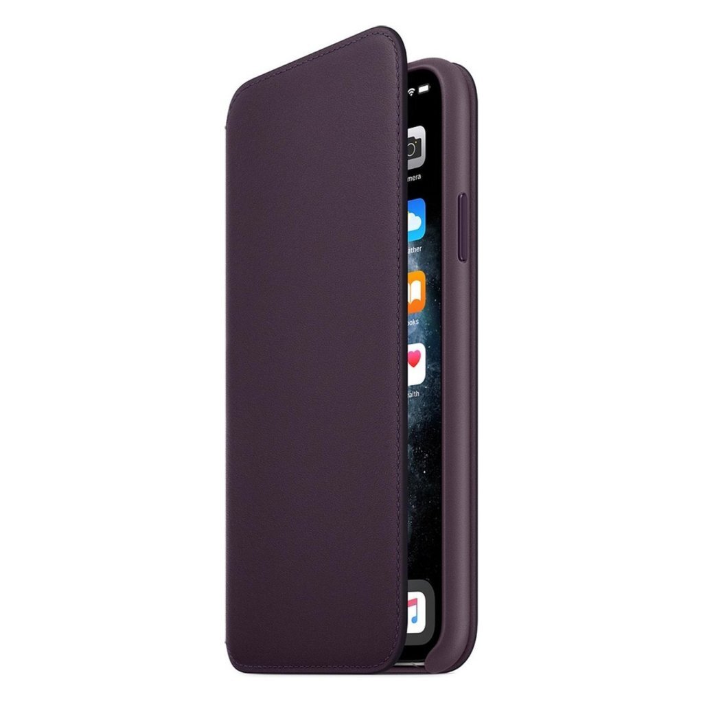 Apple iPhone 11 Pro Max Leren Folio Case Aubergine