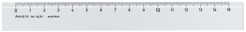 aristo ar-1431 liniaal 15cm glashelder plexiglas