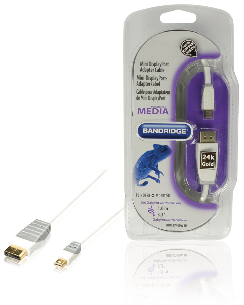 bandridge bbm37400w10 mini displayport adapter kabel 1,0 m