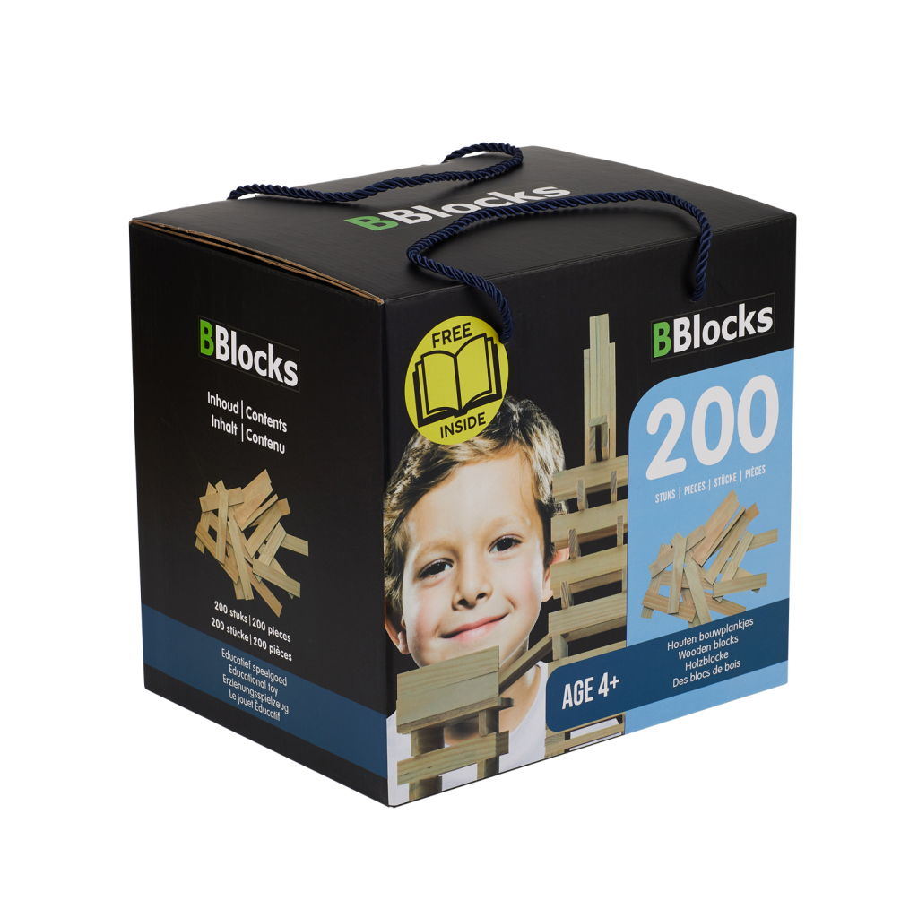 bblocks houten bouwplankjes blank 200-delig