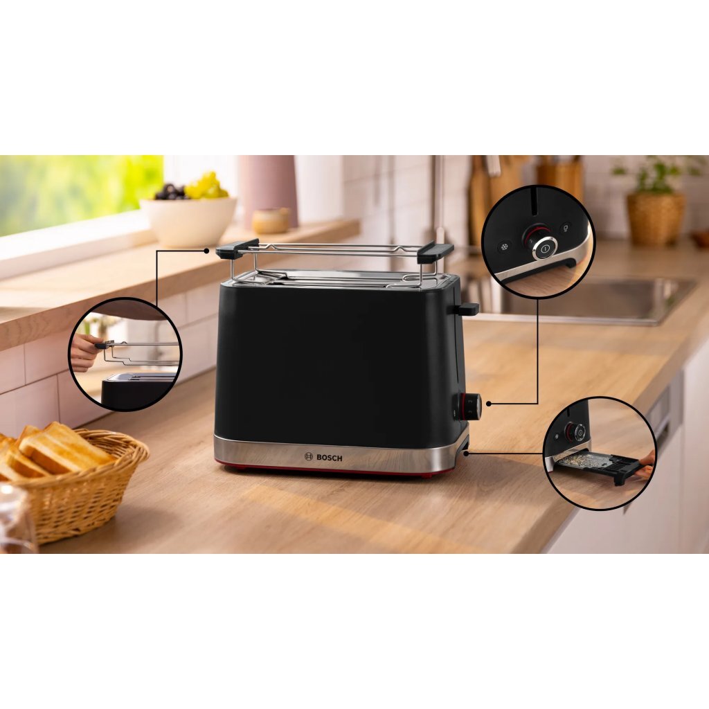 Bosch TAT4M223 MyMoment Broodrooster Zwart/RVS