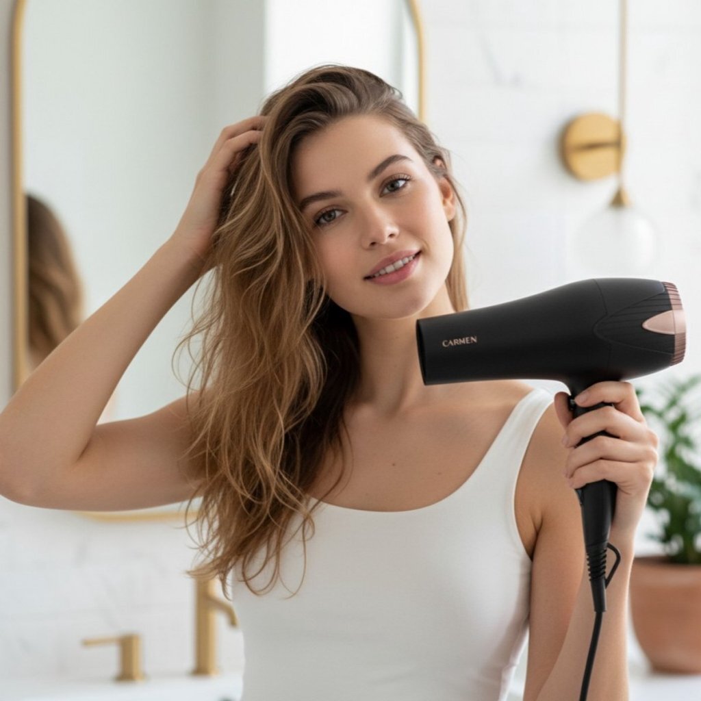 Carmen CHD2365B F&ouml;hn 2300W Zwart/Campagne