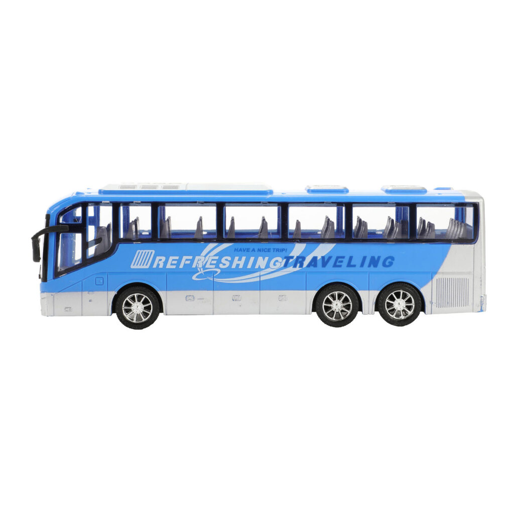 Toi-Toys Cars & trucks reisbus blauw frictie, 32cm afbeelding