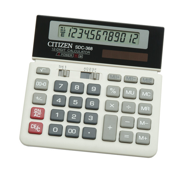 citizen ci-sdc368 calculator sdc368 desktop businessline white/black