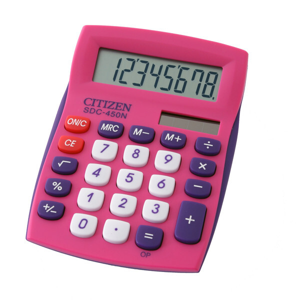citizen ci-sdc450npk calculator sdc450npk color desktop colourline pink