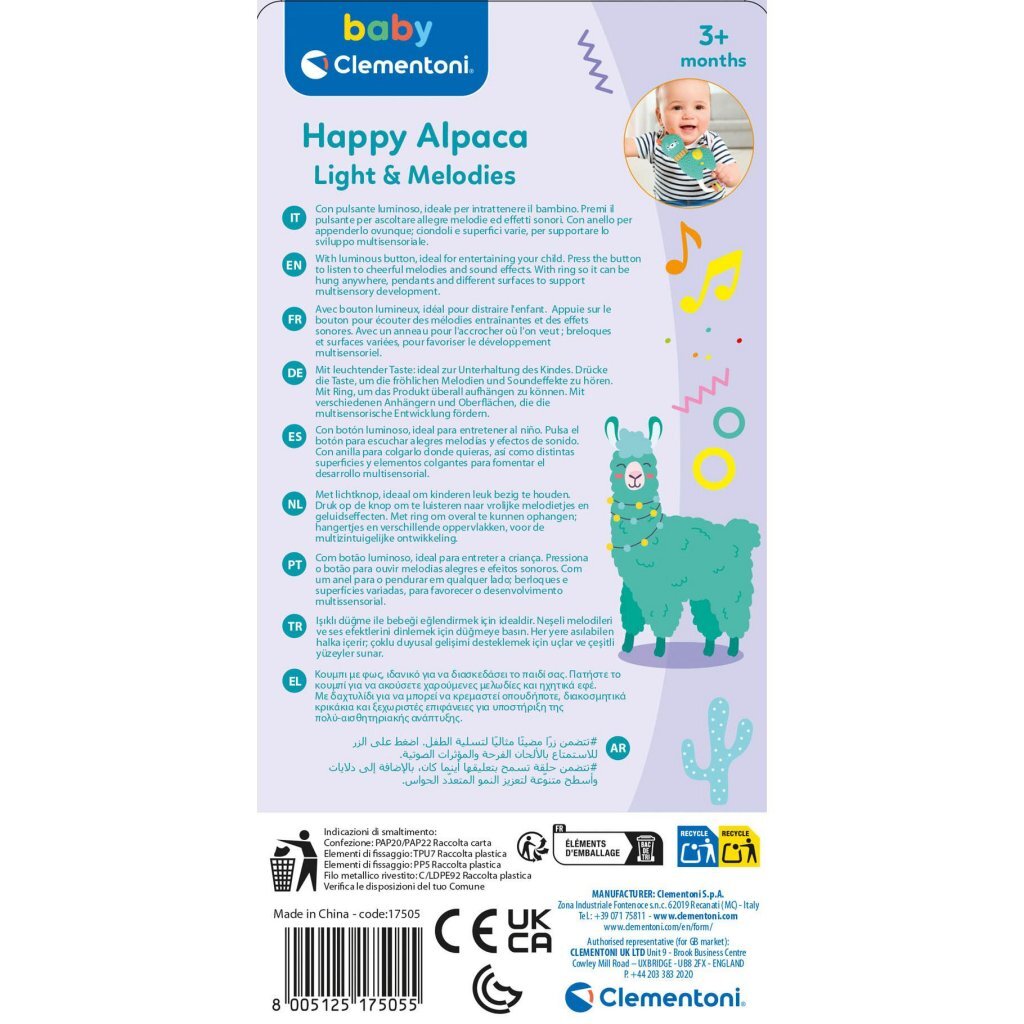 Clementoni Baby Alpaca Ratel + Licht en Geluid