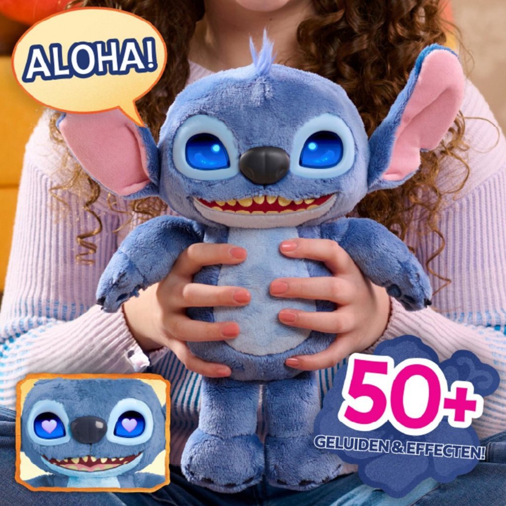Disney Stitch Many Moods Knuffel 35 cm + Licht en Geluid