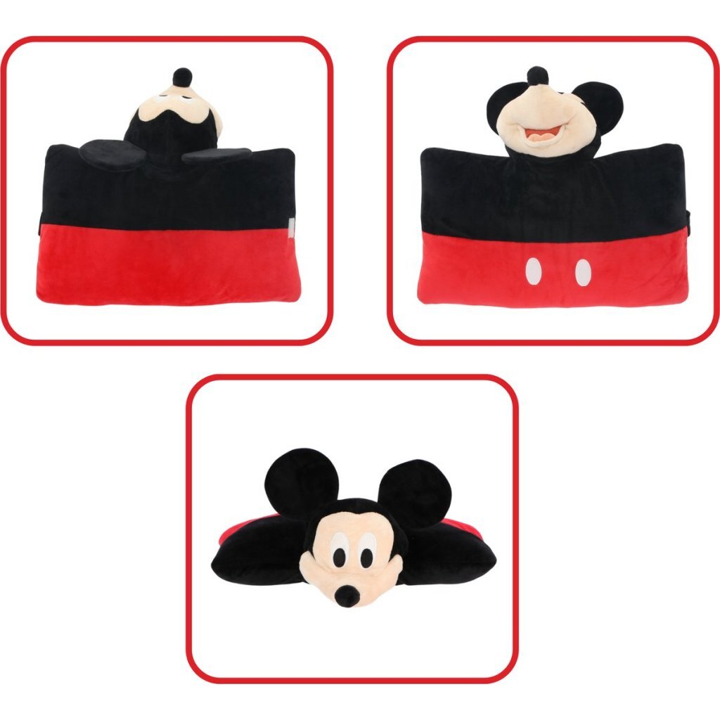 Disney Knuffelkussen Mickey Mouse 45x28 cm Rood/Zwart