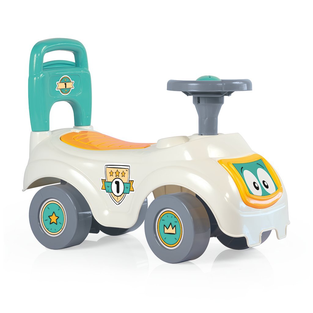 Dolu Loopauto met Toeter Wit/Groen/Geel 47x37x20.5cm