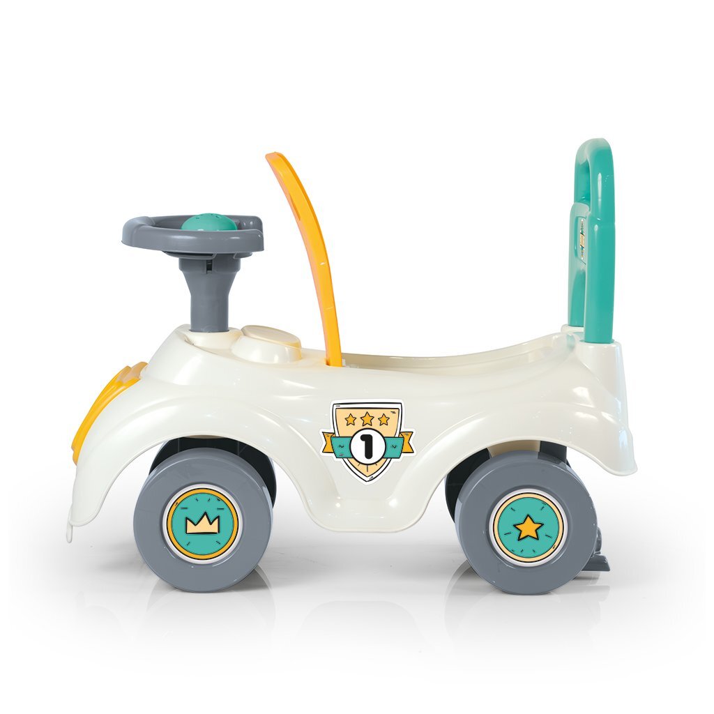 Dolu Loopauto met Toeter Wit/Groen/Geel 47x37x20.5cm