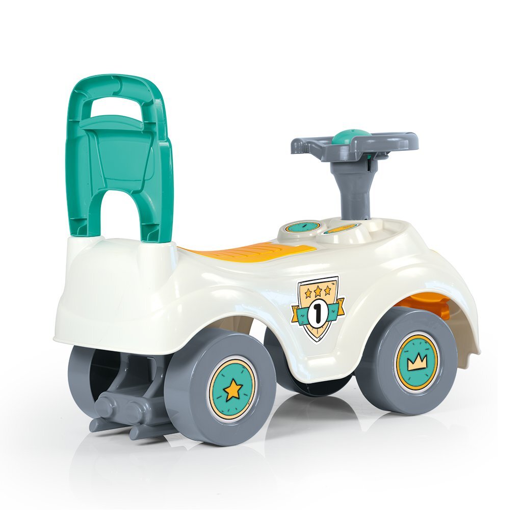 Dolu Loopauto met Toeter Wit/Groen/Geel 47x37x20.5cm