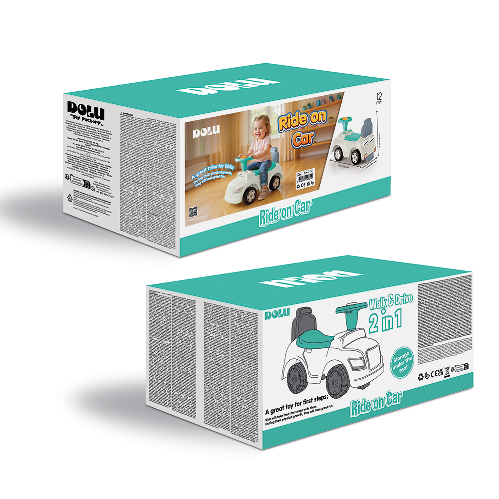 Dolu Step Car 2in1 Loopauto & Loopwagen Wit/Blauw