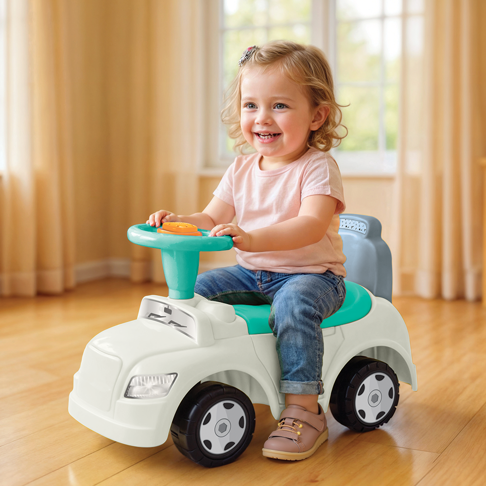 Dolu Step Car 2in1 Loopauto & Loopwagen Wit/Blauw