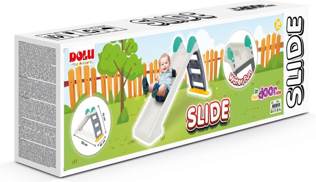Dolu Waterglijbaan 72x133x45 cm Wit/Blauw/Geel