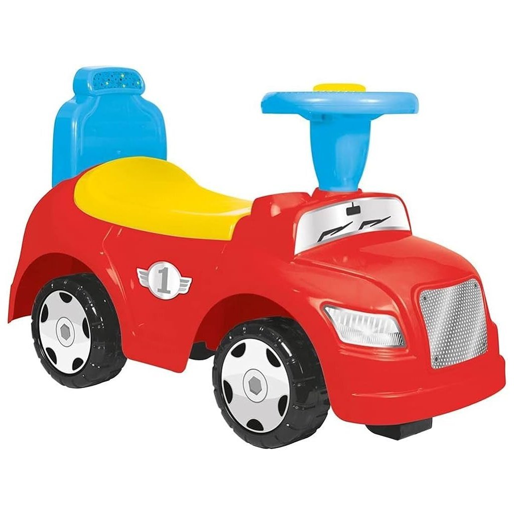 Dolu 2in1 loopauto + toeter rood/geel/blauw afbeelding