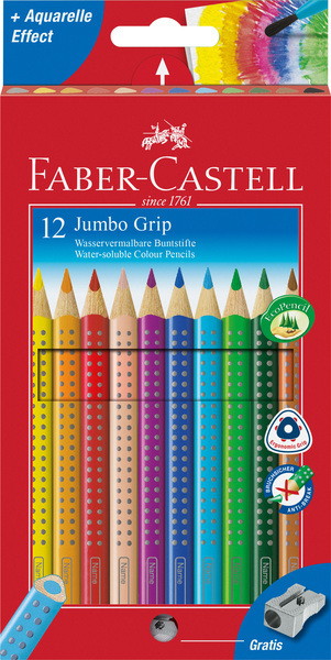 faber castell fc-110912 kleurpotlood jumbo grip etui a  12 stuks