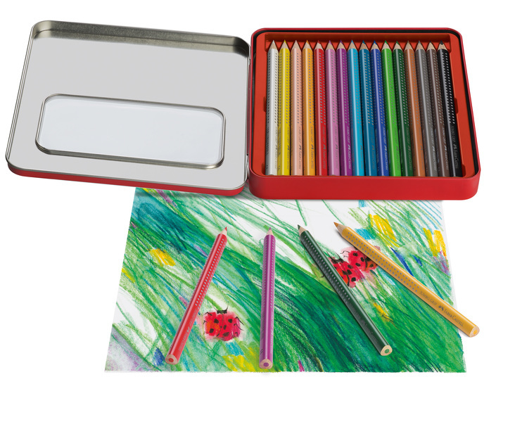 Faber Castell fc-110916 kleurpotlood jumbo grip etui met 16 stuks